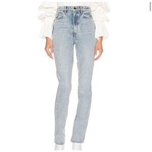 KHAITE Blue Straight Leg Jeans with Vintage Appeal